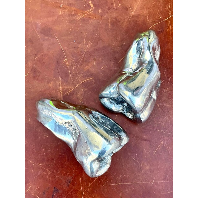 Late 20th Century Vintage Polished Metal Bell Peppers - A Pair For Sale - Image 5 of 12