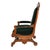 Victorian Antique Eastlake Carved Walnut Platform Rocking Chair With Green Velvet Upholstery For Sale - Image 3 of 9
