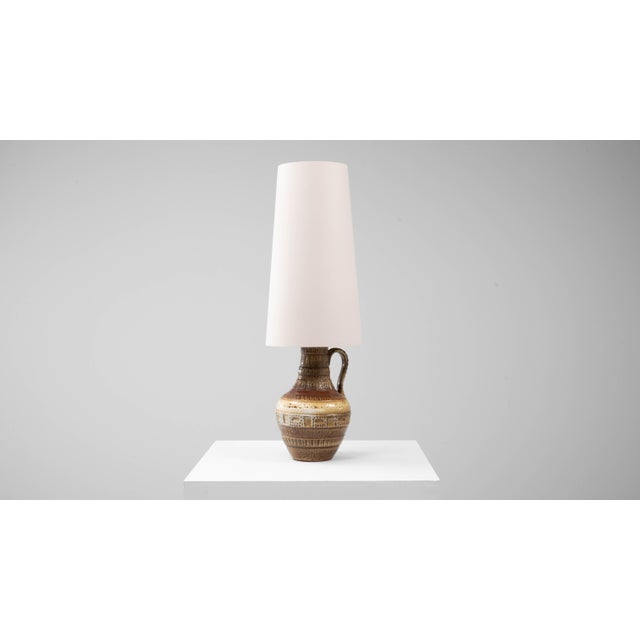 Ceramic 20th Century German Ceramic Table Lamp With Etched Detailing For Sale - Image 7 of 18