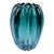 Alfredo Barbini Murano Sommerso Blue Green Ribbed Art Glass Vase For Sale