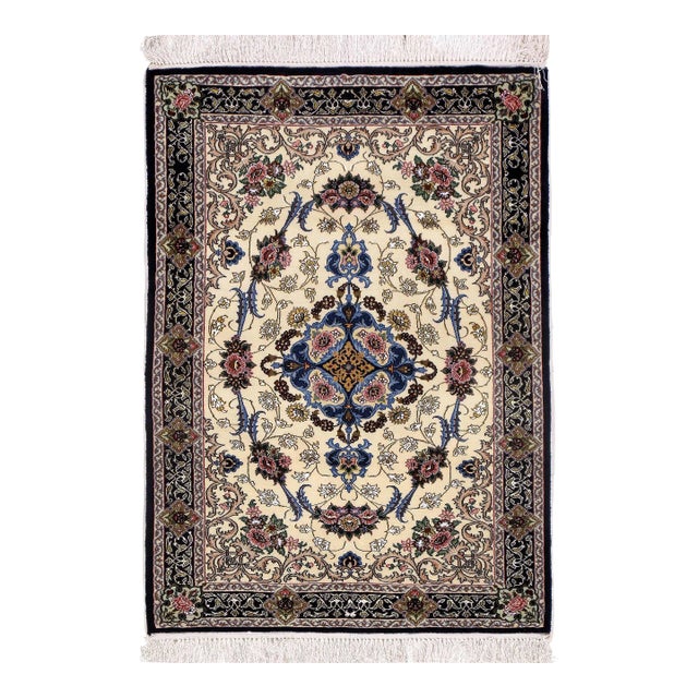 2020s Ivory Persian Silk & Wool Isfahan For Sale