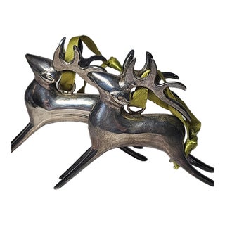Vintage Chrome Reindeer Ornaments For Sale