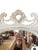 White Distressed French Country Gustavian Style Vanity & Matching Scroll Mirror For Sale - Image 10 of 11