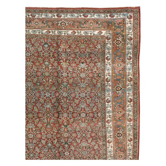 Rustic Galerie Shabab Collection Early 20th Century Persian Bidjar Room Size Carpet For Sale - Image 3 of 10