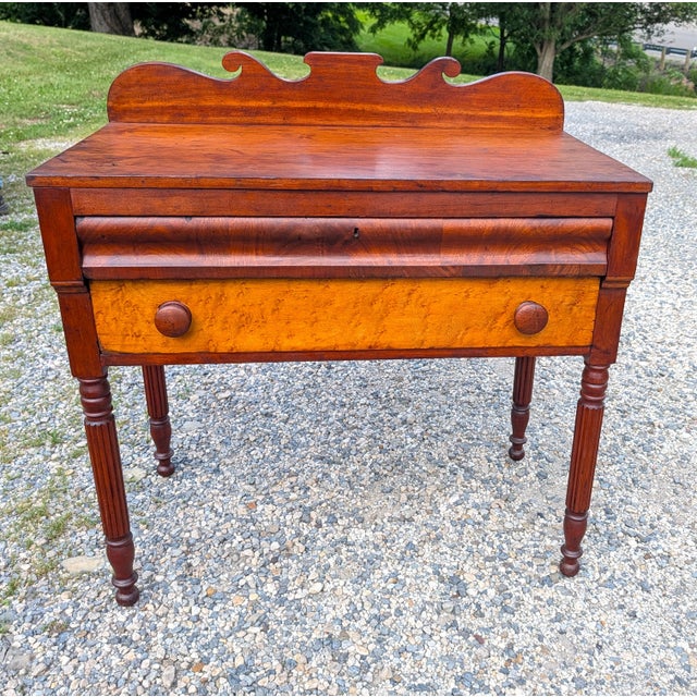 American Antique Cherry Dressing Table With 2 Drawers 1860s For Sale - Image 3 of 18