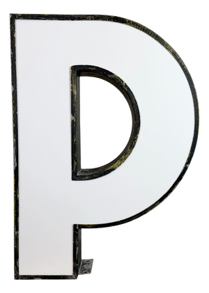 Large Vintage Illuminated Advertising Letter P, 1960s