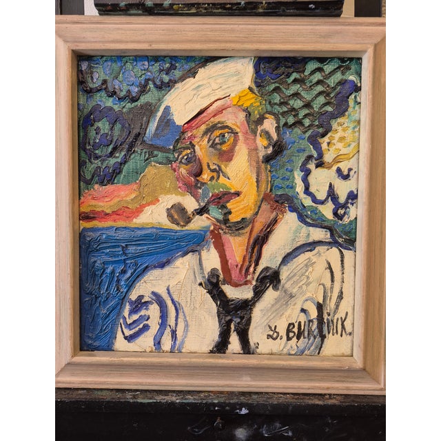 Portrait Painting of a Sailer by David Burliuk For Sale - Image 4 of 7