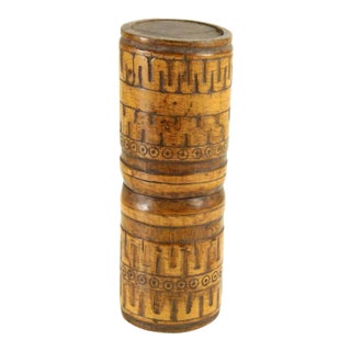 Late 19th Century Carved Wood Lime Container Indonesia # 3 For Sale