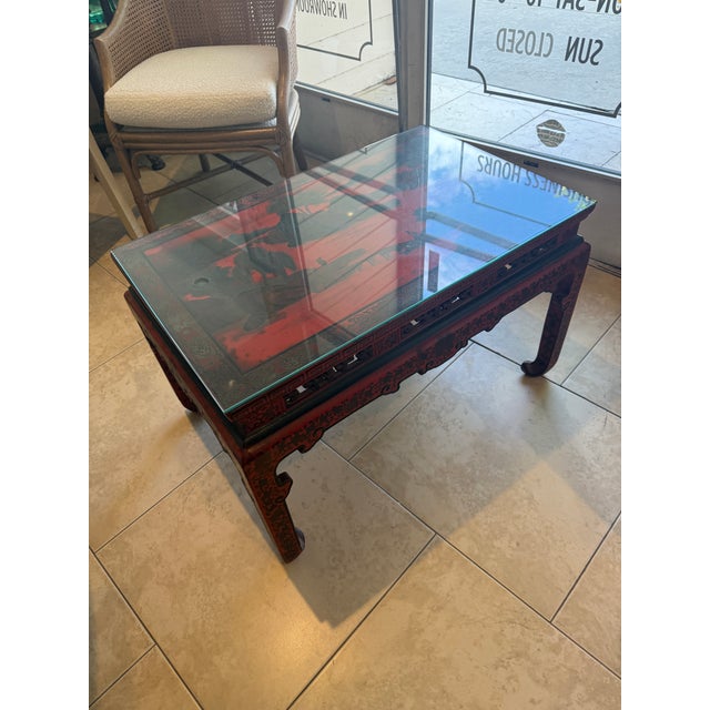 1920s Chinese Red Lacquered Table For Sale - Image 13 of 13