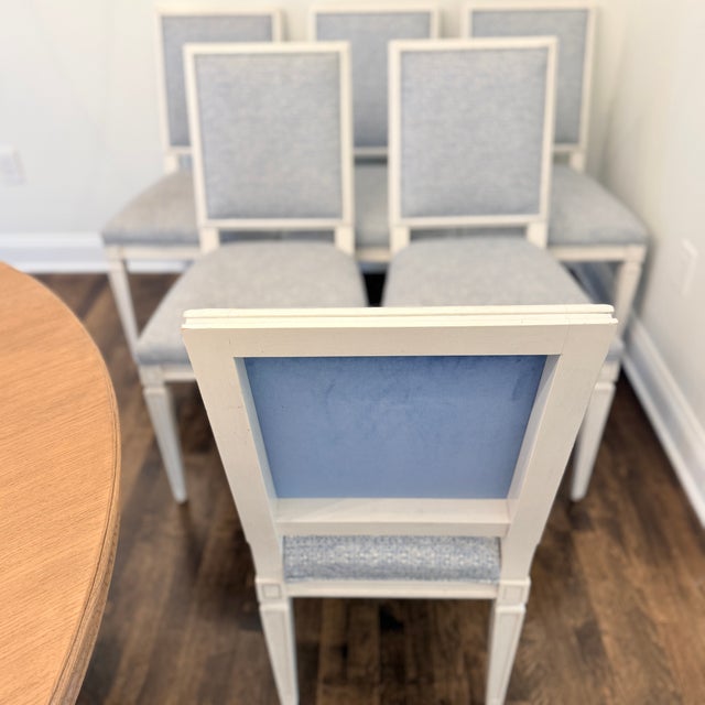 Set of 6 Highland House Dining Side Chairs with Schumacher Fabric A perfect collab. Beautifully made chairs that combine...