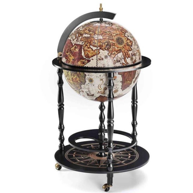 Ivory Volcano Globe Bar by Zoffoli Mappamondi For Sale - Image 8 of 8