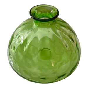 Art Deco Green Glass Thumbprint Vase by Empoli