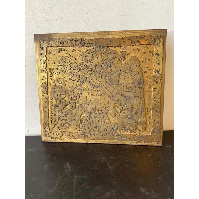 1960s Bronze Printing Plate of Owl For Sale - Image 4 of 9