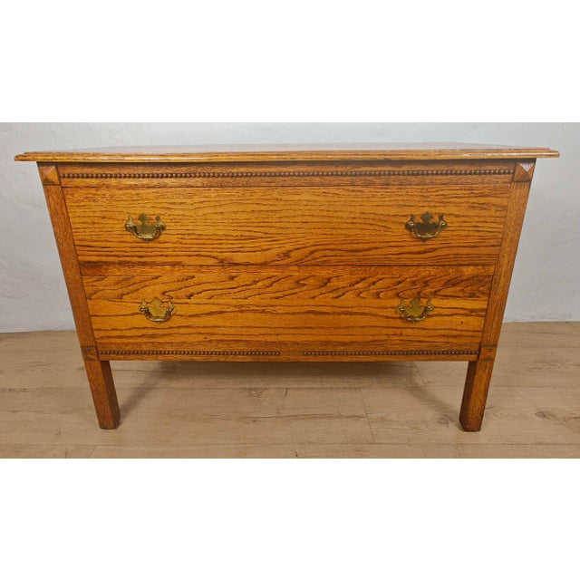 Vintage Farmhouse Chest of Drawers in Carved Oak, 1930 For Sale - Image 11 of 15