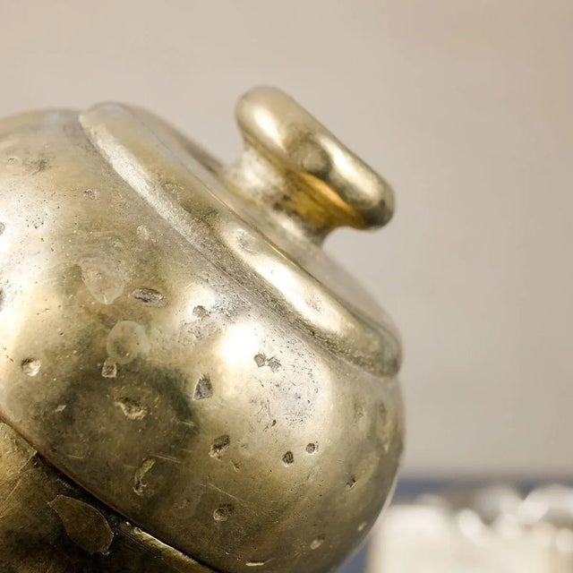 Mid-Century Brutalist Brass Smokers Set, Set of 2 For Sale - Image 14 of 18