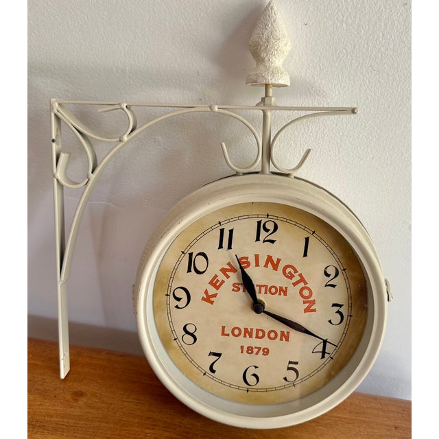 Vintage Kensington Railway Station Wall Clock, Double Sided For Sale - Image 9 of 9