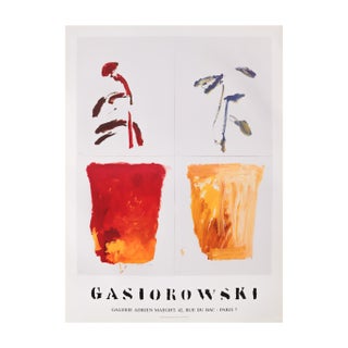 1999 French Exhibition Poster Gerard Gasiorowski Pots De Fleurs 171-172 For Sale