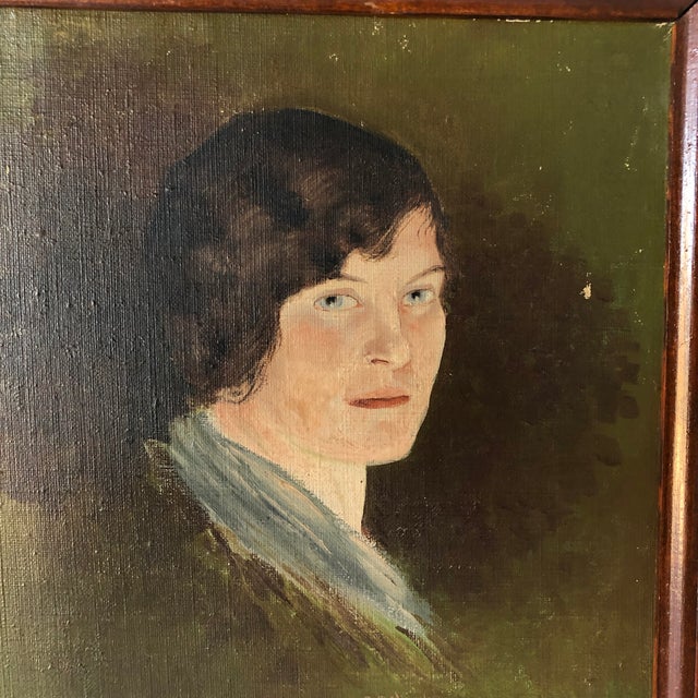 Figurative Pre-War Portrait O/C Signed Higgins 1925 Woman For Sale - Image 3 of 6