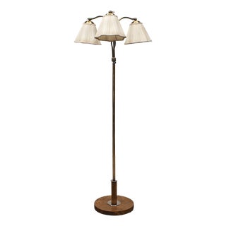 Art Deco Three-Arm Floor Lamp, 1940s For Sale