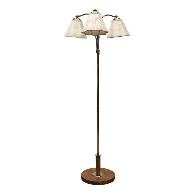 Art Deco Three-Arm Floor Lamp, 1940s For Sale