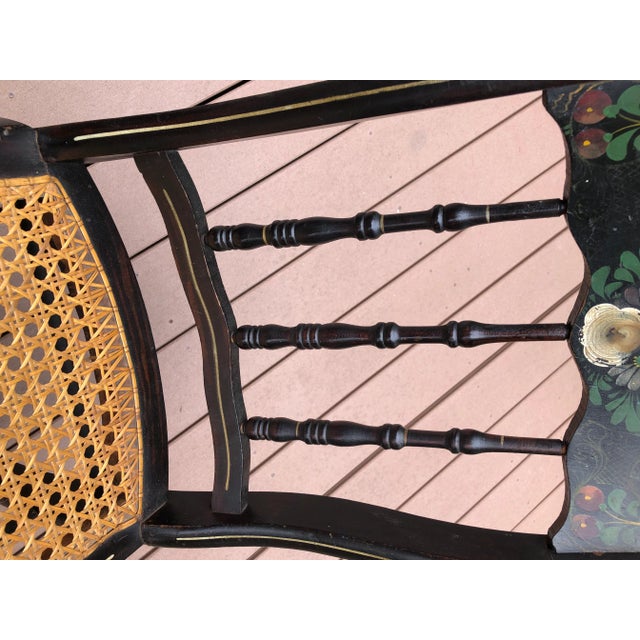 Vintage Hitchcock Cane Seat Spindle Accent Chair For Sale - Image 10 of 11