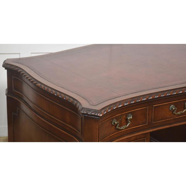 Metal Mahogany Twin-Pedestal Desk, 1890s For Sale - Image 7 of 14