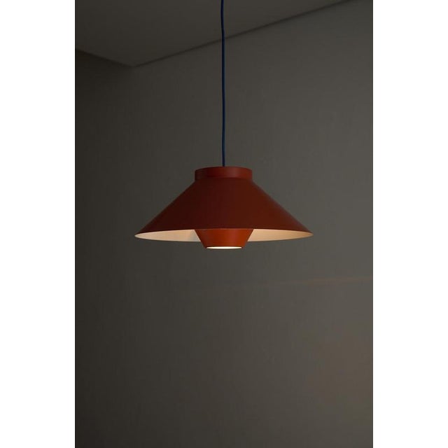 1970s Stone Red Conical Pendant with Anti-Glare System, 1970s For Sale - Image 5 of 10