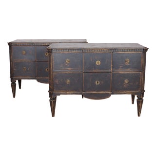 Swedish Breakfront Commodes, Set of 2 For Sale