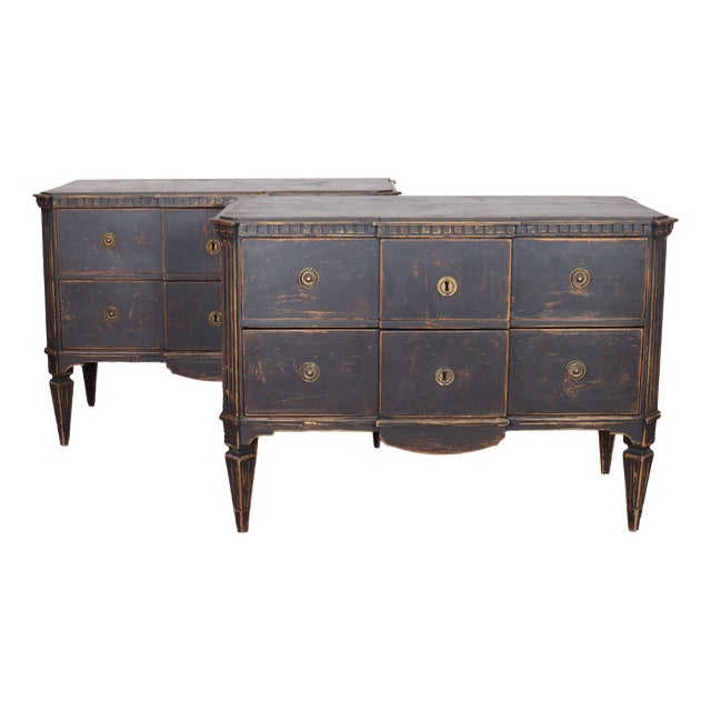 Swedish Breakfront Commodes, Set of 2 For Sale