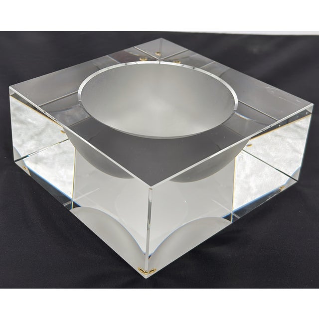 Rosenthal Studio-Line Frosted & Clear Crystal Cube Ashtray or Vide-Poche, 1970s For Sale - Image 10 of 12