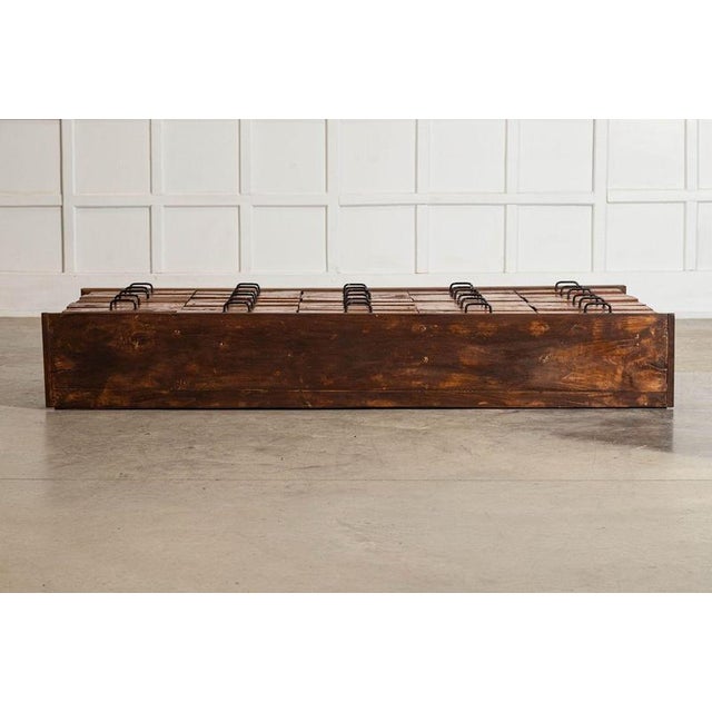 Large French Fruitwood Workshop Bank in Pine, 1920 For Sale - Image 9 of 14