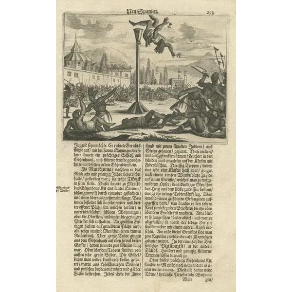 17th Century Montanus, Conquest and Culture in New Spain, 1673, Copper Engraving For Sale - Image 5 of 7