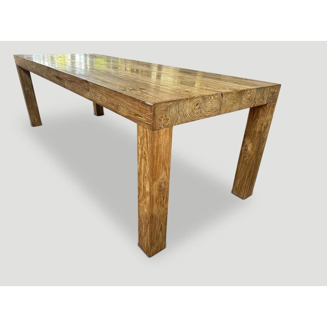 2010s Andrianna Shamaris Modern Teak Wood Dining Table For Sale - Image 5 of 6