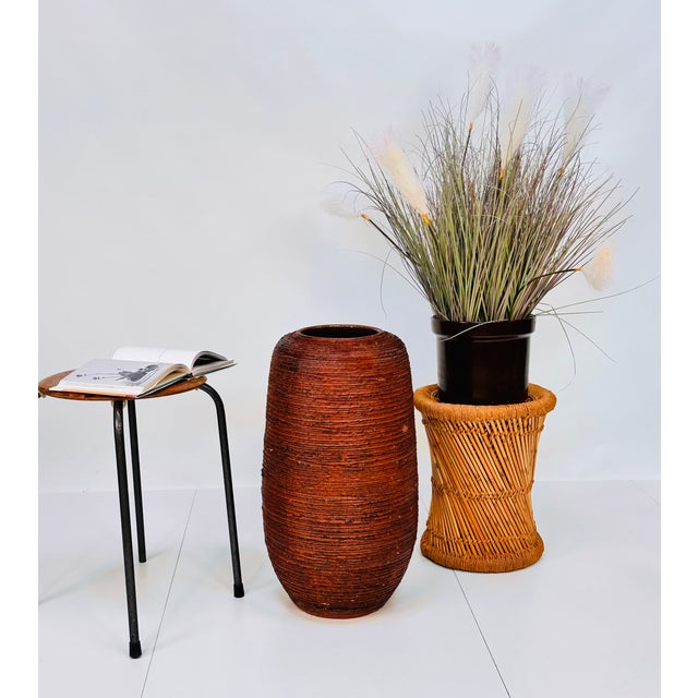 Large Handcrafted Fire Clay Ceramic Art Floor Vase from Spara Keramik, Germany, 1950s For Sale - Image 15 of 18