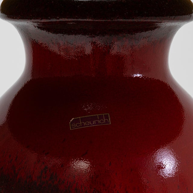 20th Century German Red And Tan Ceramic Table Lamp For Sale - Image 14 of 18