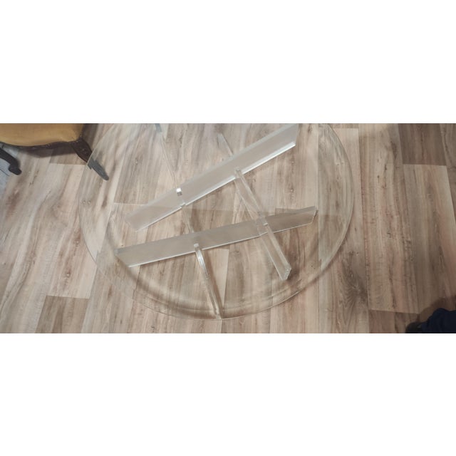 Glass Glass Coffee Table with Acrylic Glass Base For Sale - Image 7 of 16