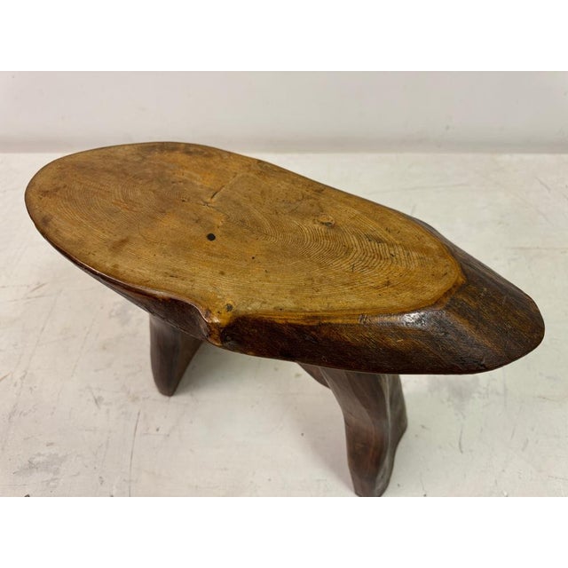 Mid-Century Rustic Wooden Slab Stool, 1960s For Sale - Image 14 of 14