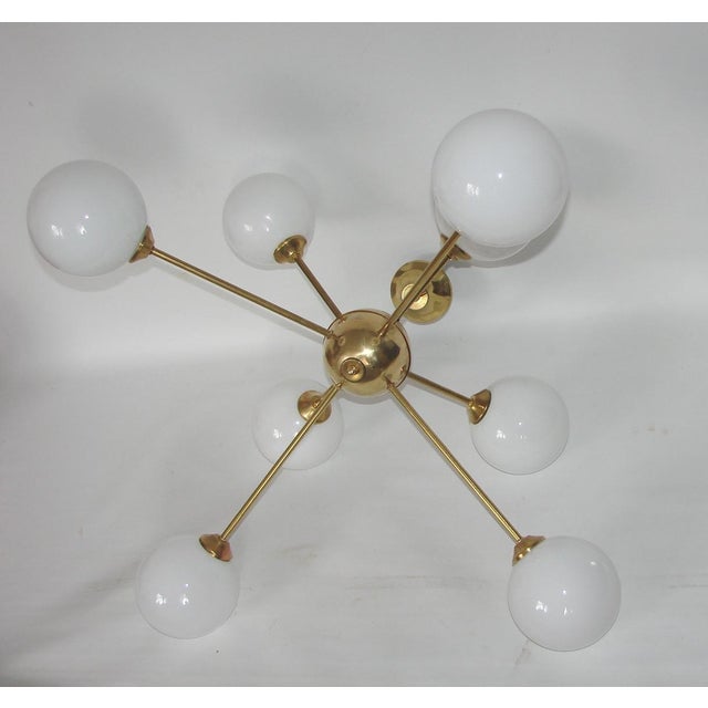 Vintage Sputnik Chandelier in Brass and Glass, 1960s For Sale - Image 4 of 13