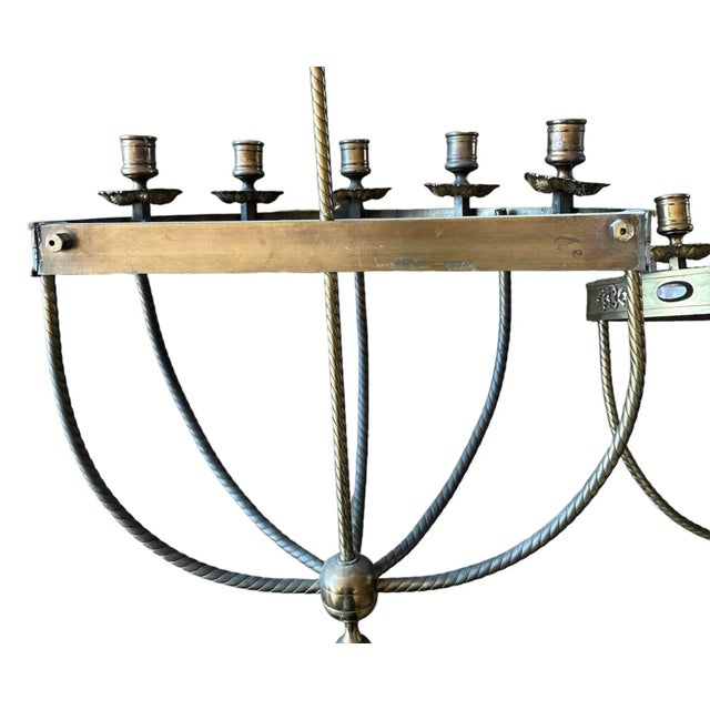 Early 19th Century & Large Pair of Antique Victorian Brass Tole Sword Candle Scones For Sale In Chicago - Image 6 of 9