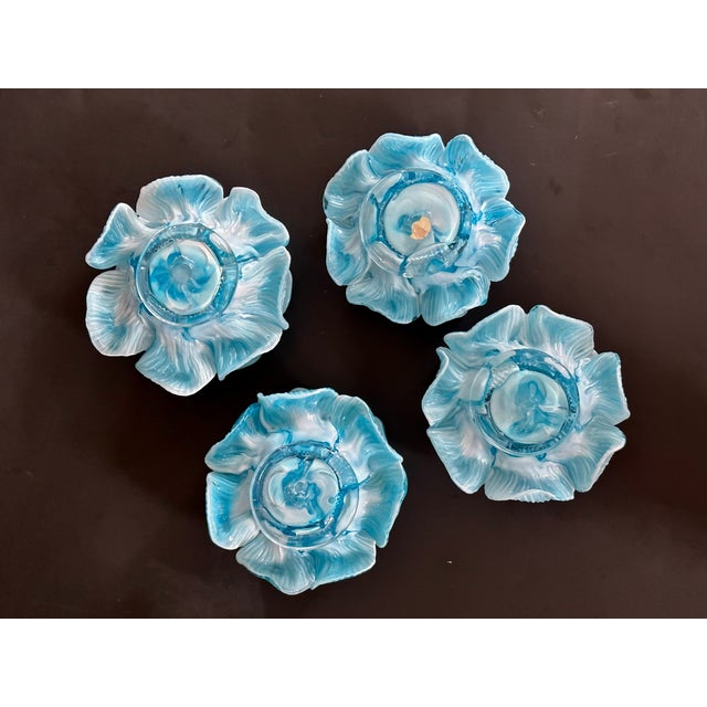 Fratelli Toso Italian Murano Glass Flower Petal Bowl Candle Votive Holders For Sale - Image 18 of 18