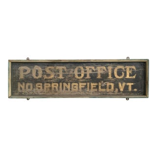 Antique No. Springfield, Vt Post Office Sign For Sale