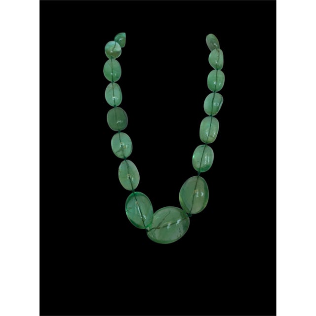 Gemstone Fluorite Bead Necklace Tumble Large Smooth Green Polished Nugget Adjustable Length For Sale - Image 13 of 18