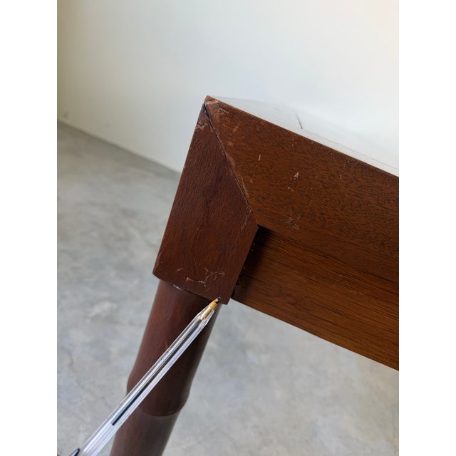 1980s Century Furniture Faux Bamboo Console / Sofa Table With Two Drawers For Sale - Image 14 of 17