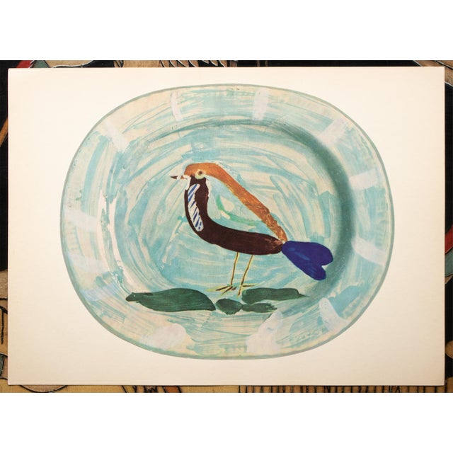 Cornflower Blue 1950 Set of 8 Vintage Prints of Picasso's Ceramic Platters From Switzerland For Sale - Image 8 of 18