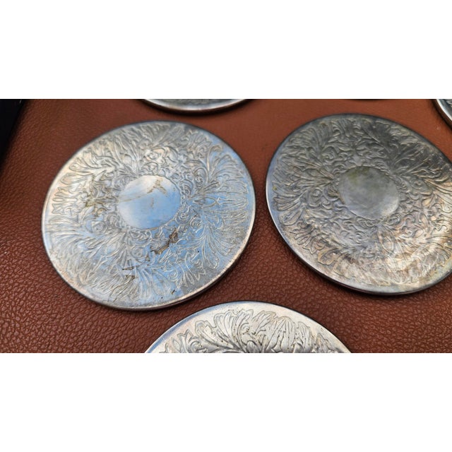 Art Deco Silver-Plated Table Mats, 1960s, Set of 6 For Sale - Image 4 of 8