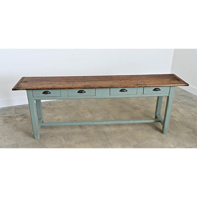 English 19th century painted pine server-console, with four spacious drawers for organizing kitchens, dining rooms,...