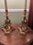 Black Pair Vintage 1987 Chapman Brass Dolphin Buffet Lamps Black Gold Foil Shades 37" For Sale - Image 8 of 13