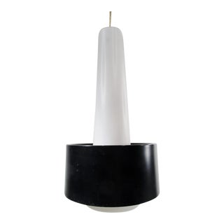 Danish Modern Glass & Aluminum Pendant Lamp For Sale
