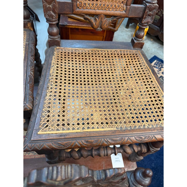 Set of 6 19th-Century French Renaissance Carved Walnut Hunting Chairs For Sale In Atlanta - Image 6 of 17