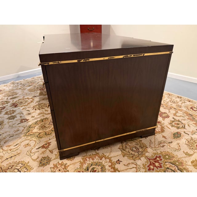 Wood Sligh Bel Aire "Paramount" Contemporary Walnut & Gold Leaf Executive Desk For Sale - Image 7 of 9